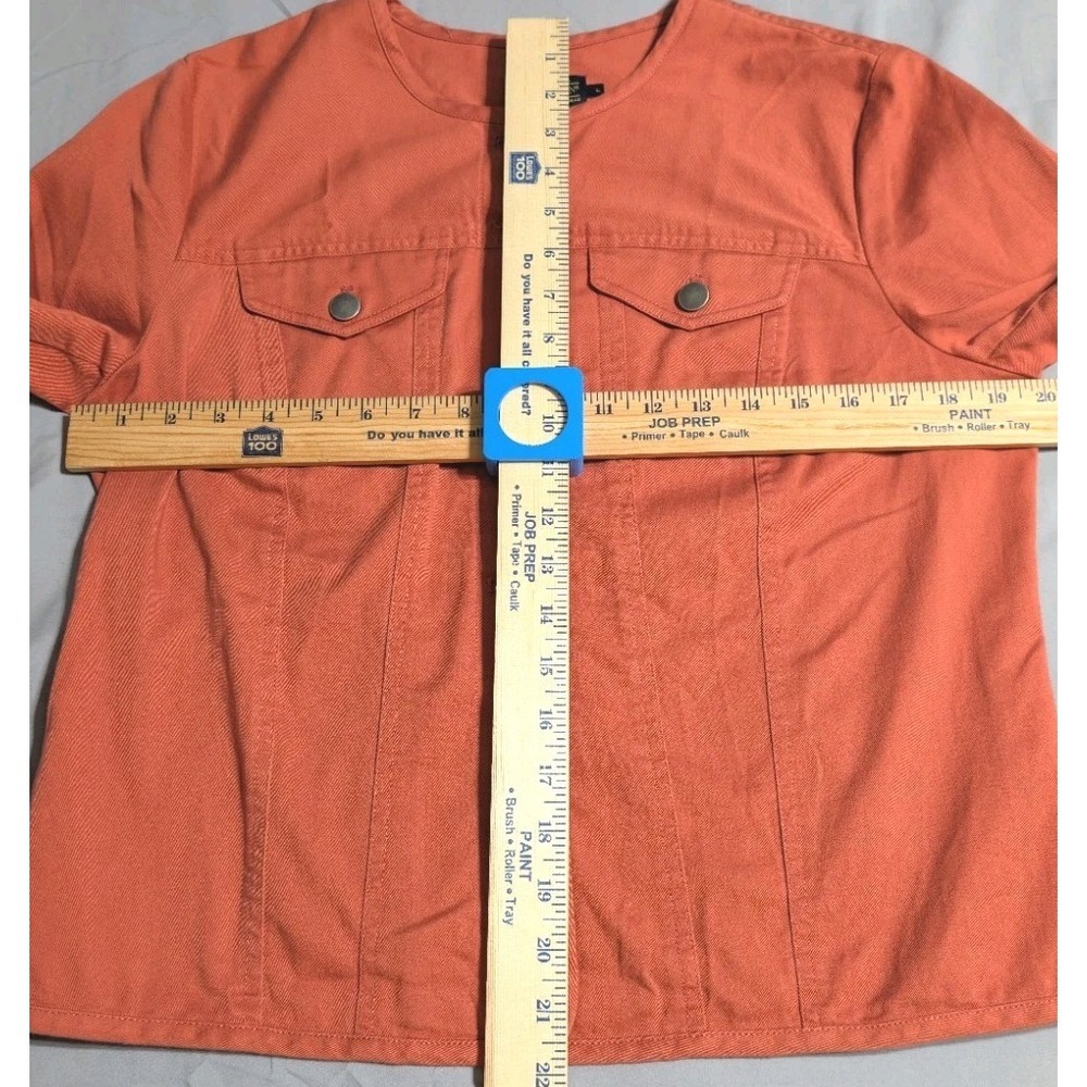 Pendleton Womens Coral Button Front Stretch Canvas Jacket Size L Cotton Spandex - Picture 5 of 6